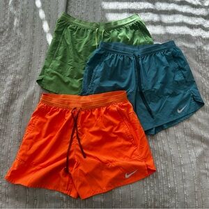 Men’s Nike Athletic Running Shorts Set - Green, Blue, Orange